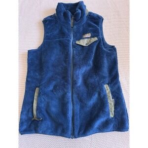 LL BEAN MOUNTAIN‎ PILE FLEECE VEST Women SZ Small GREEN/ BLUE